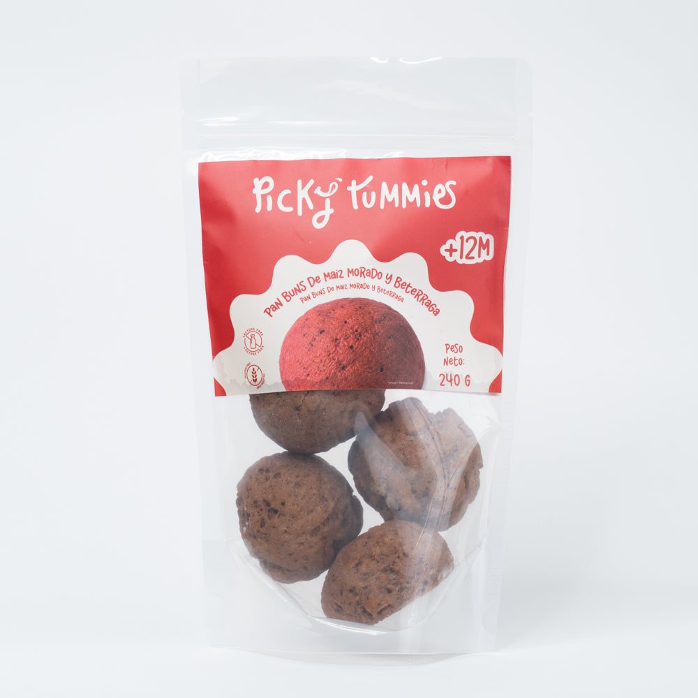 Buns de beterraga y maíz morado • Pack x4 • Congelado