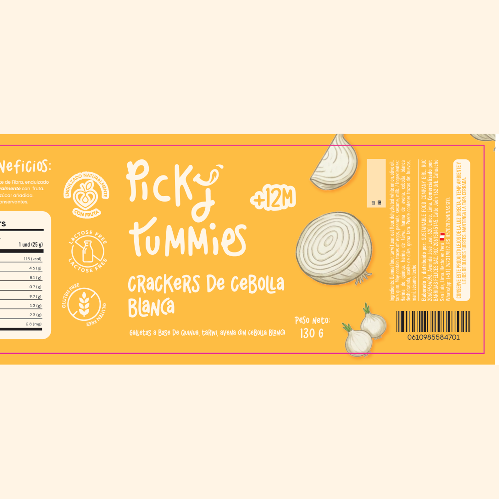 Crackers de Cebolla Blanca · Frasco 130g
