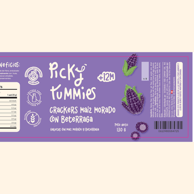 Crackers de Maíz Morado y Beterraga · Frasco 130g